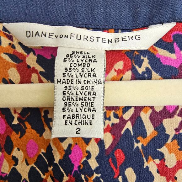 DVF Diane Von Furstenberg Womens Darcey Silk Blouse Size 2 Quiet Luxury Designer - Picture 6 of 8